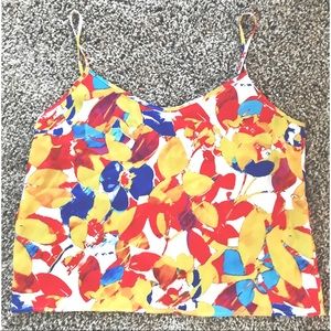 American Apparel Size Small Yellow, Red & Blue Floral Tank Top